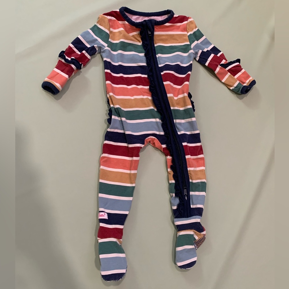 Rainbow Footie PJs with Ruffles 3 months